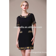 European Style Embroidered Midi evening Dress Sexy Dress for Clubwear